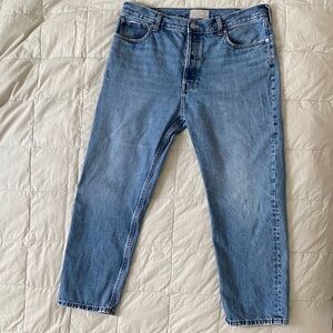 Everlane Women's The Relaxed Straight Fit 100% Organic Cotton Denim Blue Jeans